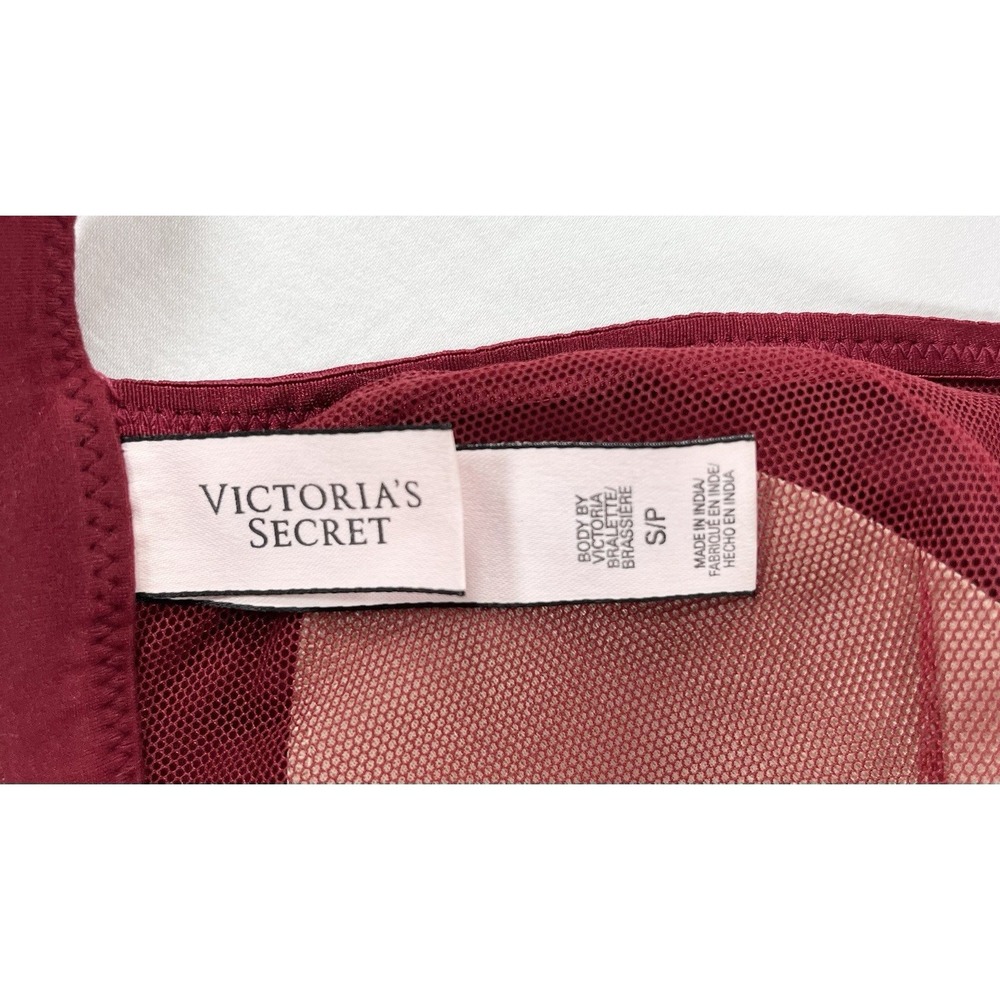 Victoria's Secret Body by Victoria Lace Racerback Bralette Burgundy S - Picture 4 of 6